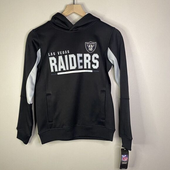 NFL Other - Las Vegas Raiders Youth MEDIUM NFL  Black Pullover‎ Hoodie NEW With Tags